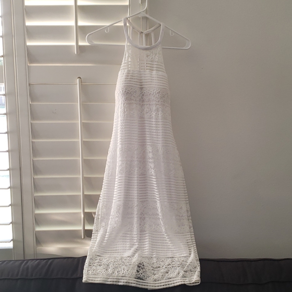 White Guess lace halter dress
